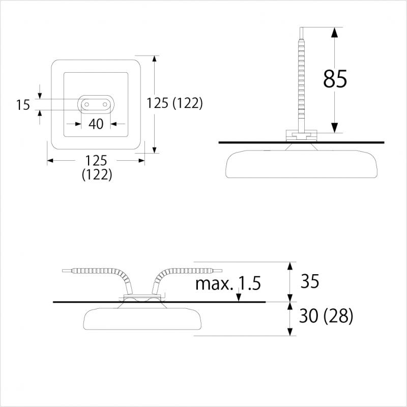 Elstein-Yüksek Verimli Siyah  K Tipi Termokuplu Yansıtıcı Rezistans 1200W 230V